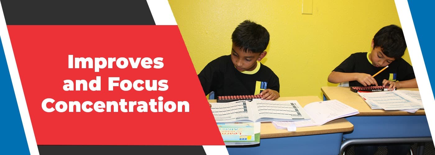 Improves Focus and Concentration — students practicing with abacus